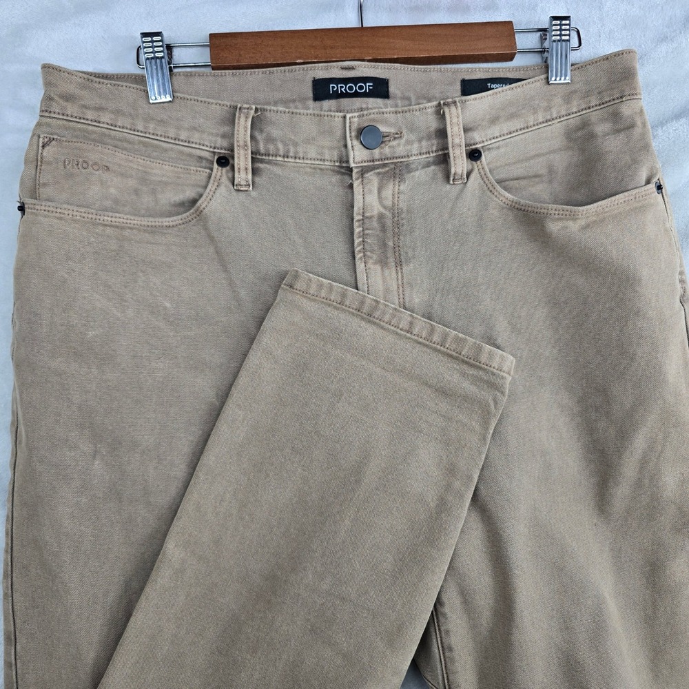 HUCKBERRY PROOF Mens Tan Tapered Fit Casual Pants Size 34X34‎
